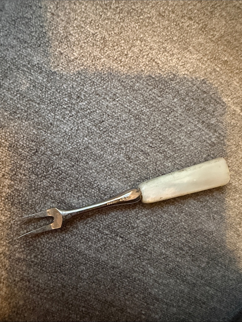 Vintage Marhill NY mother of pearl mini fork for parties